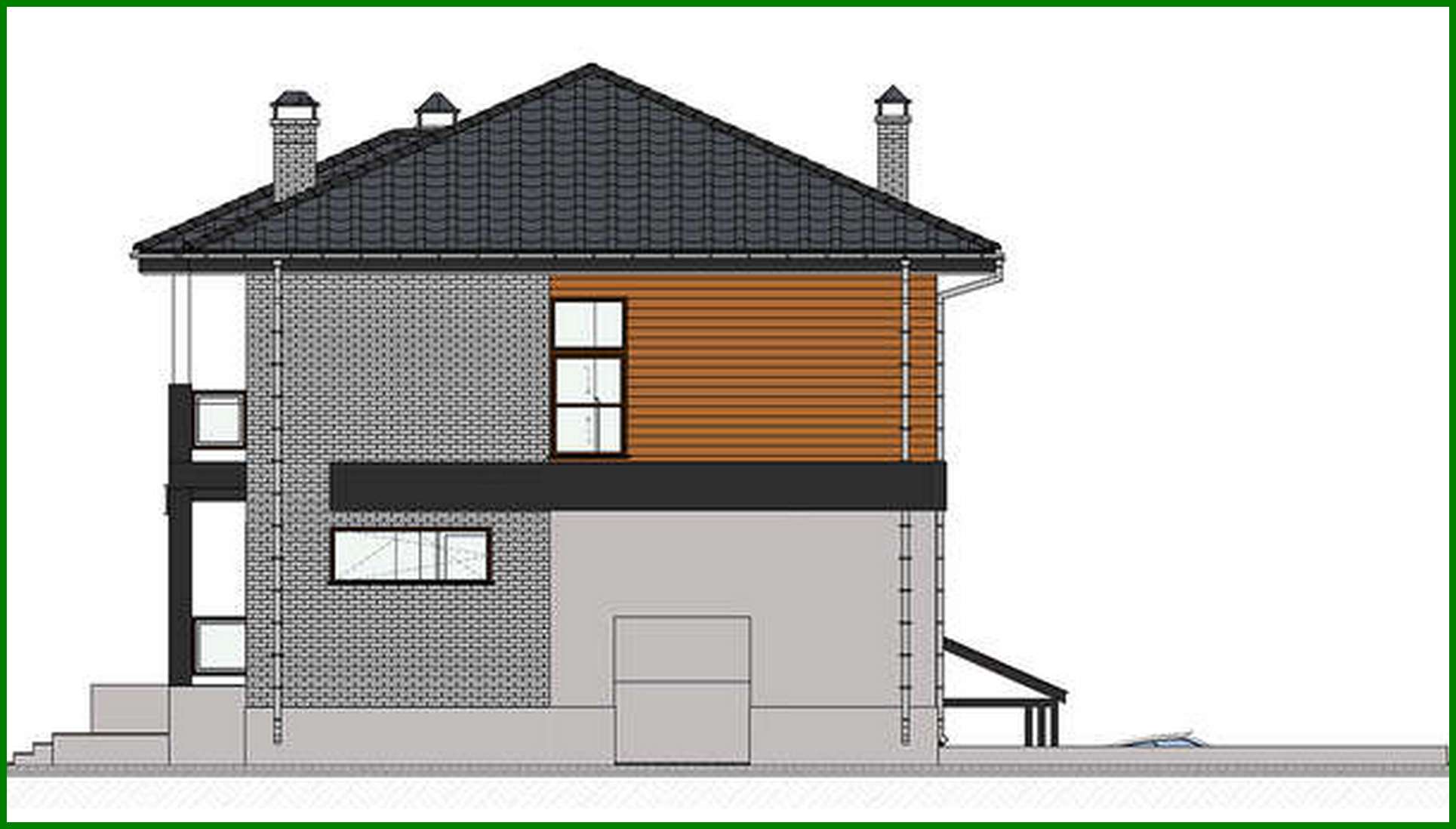 Visualization gallery - Two-story cottage with an underground garage