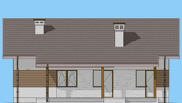 Visualization gallery - The project of a single-storey house in the European style with an area of 98 square meters with garage