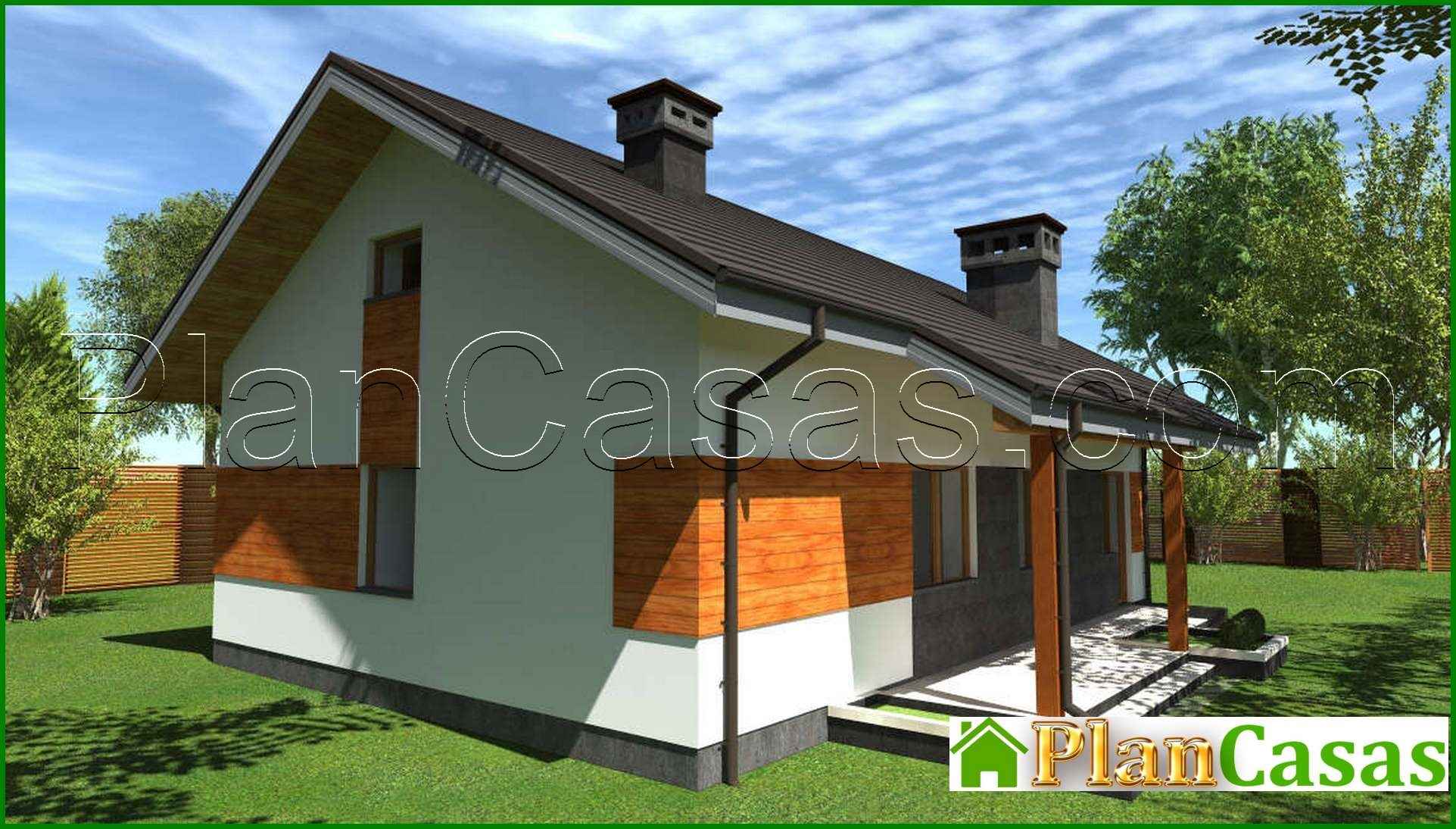 Visualization gallery - The project of a single-storey house in the European style with an area of 98 square meters with garage