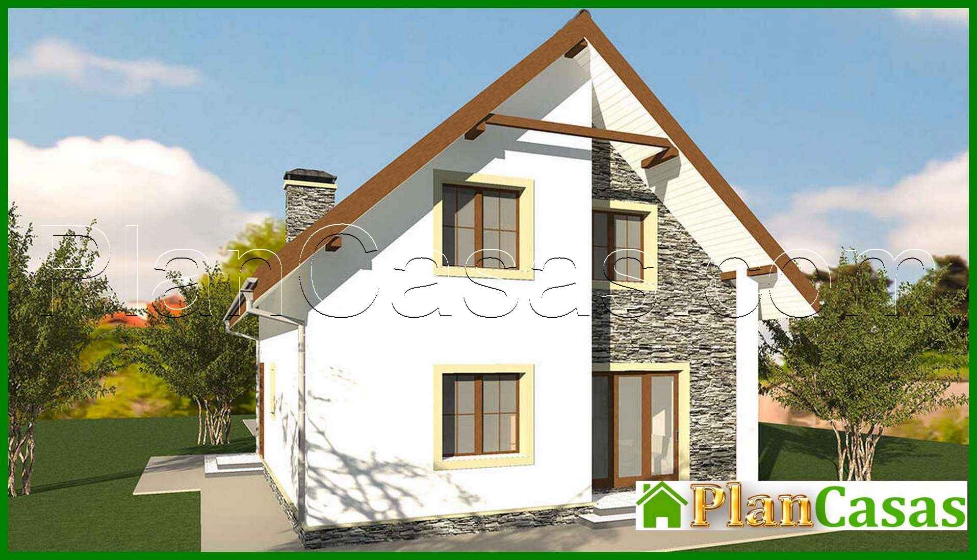 Galería de visualizaciones - Proyecto de una casa de campo de dos plantas de 135 m² con exterior colorido