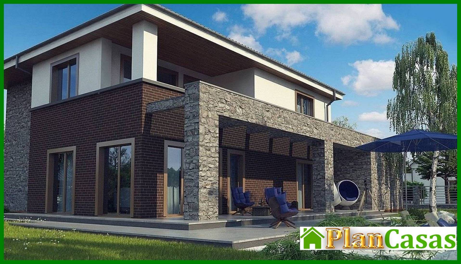 Visualization gallery - Project of a classic two-story house with modern details