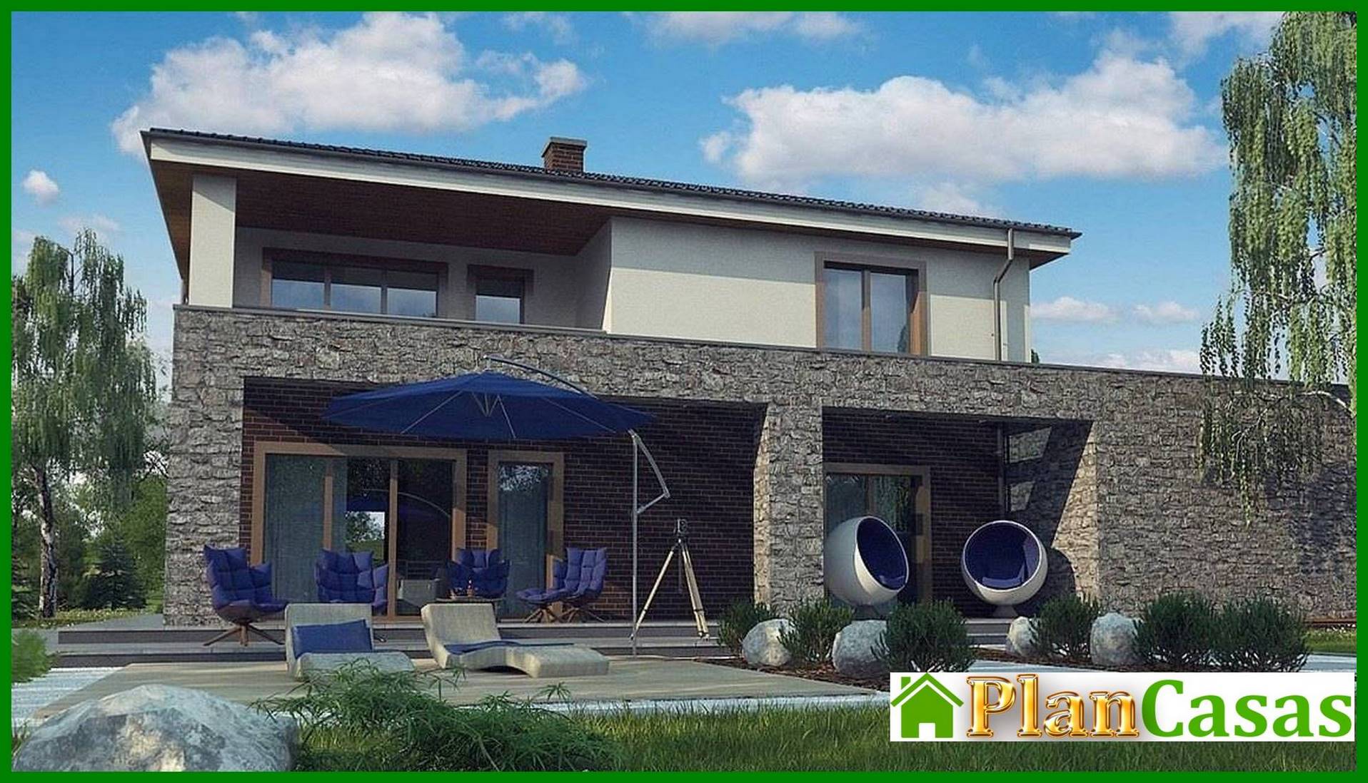 Visualization gallery - Project of a classic two-story house with modern details