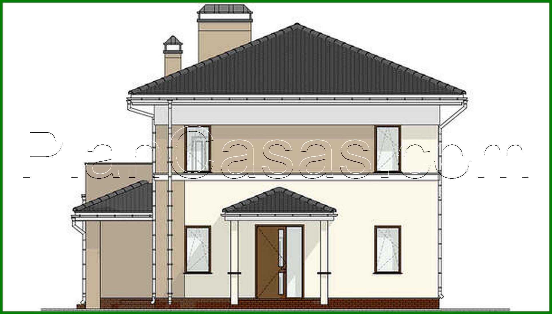 Visualization gallery - Project of a two-story cottage in white and chocolate design with a total area of 178 square meters. m