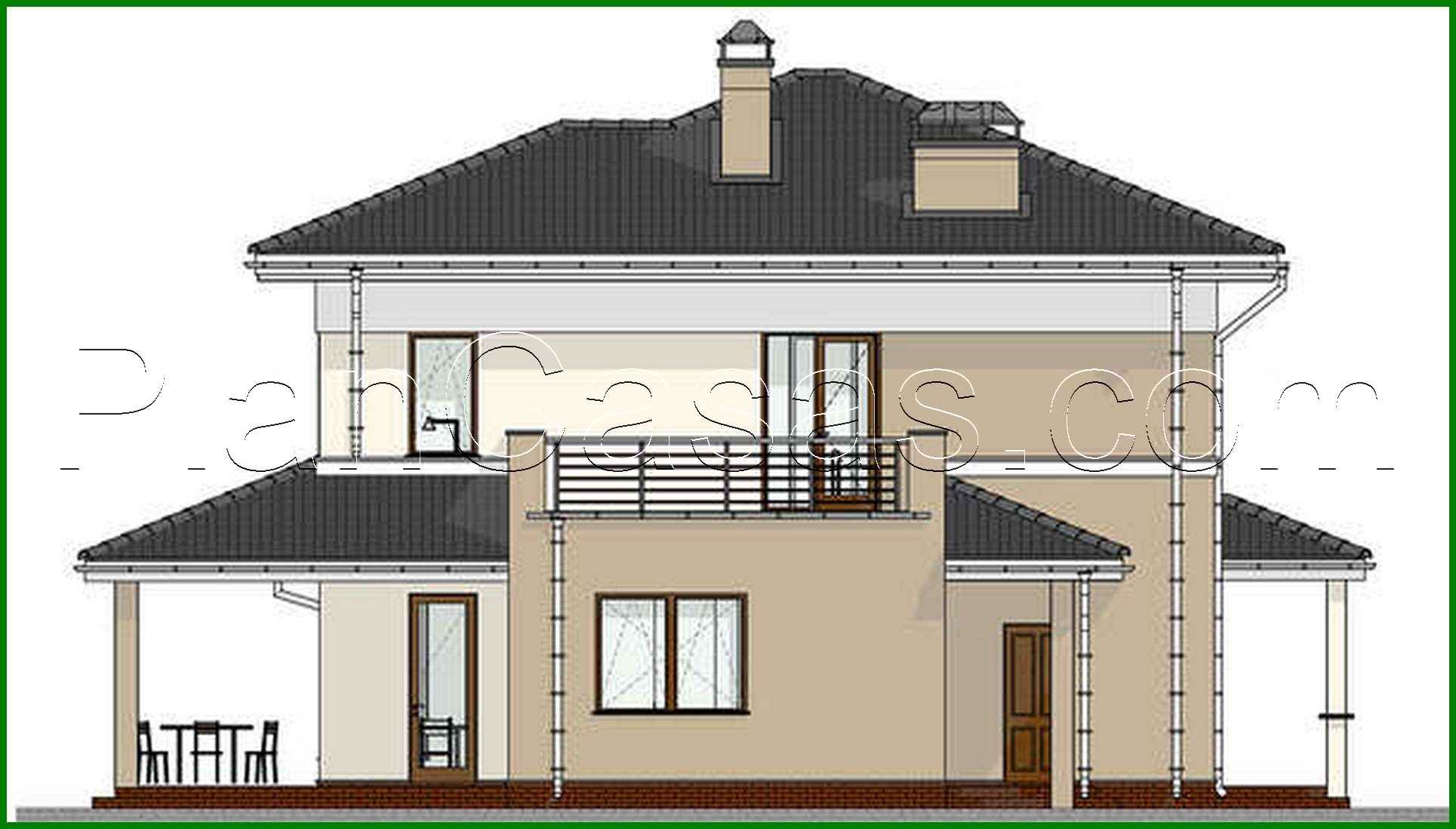 Visualization gallery - Project of a two-story cottage in white and chocolate design with a total area of 178 square meters. m