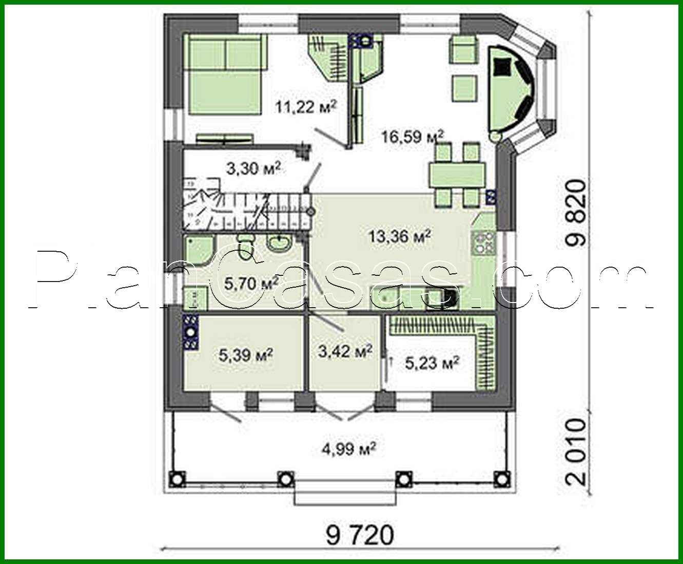 Visualization gallery - The project of a snow-white house in two floors with columns and balconies with a total area of 133 square meters