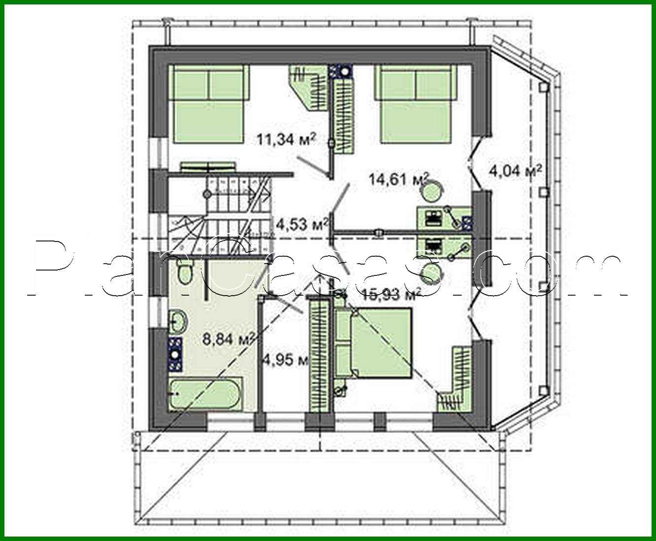 Visualization gallery - The project of a snow-white house in two floors with columns and balconies with a total area of 133 square meters