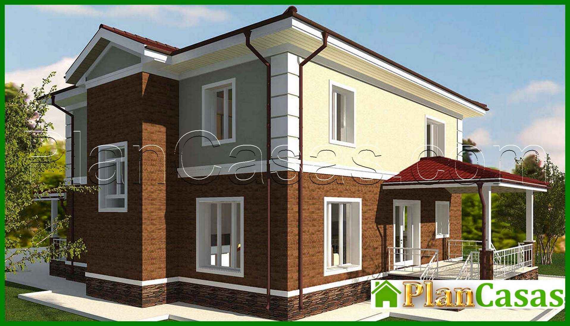 Visualization gallery - Plan of a two-story mansion with an area of 262 sq.m with a garage for two vehicles