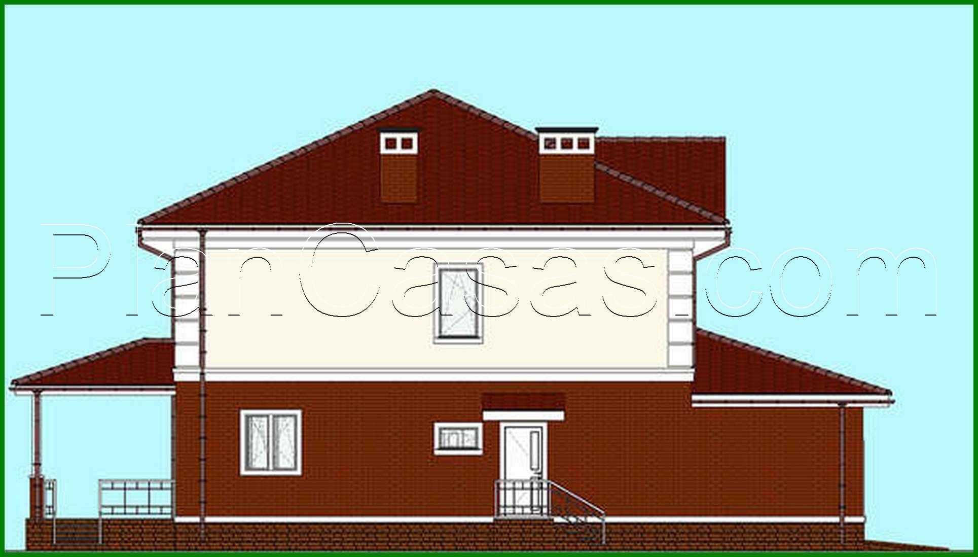 Visualization gallery - Plan of a two-story mansion with an area of 262 sq.m with a garage for two vehicles
