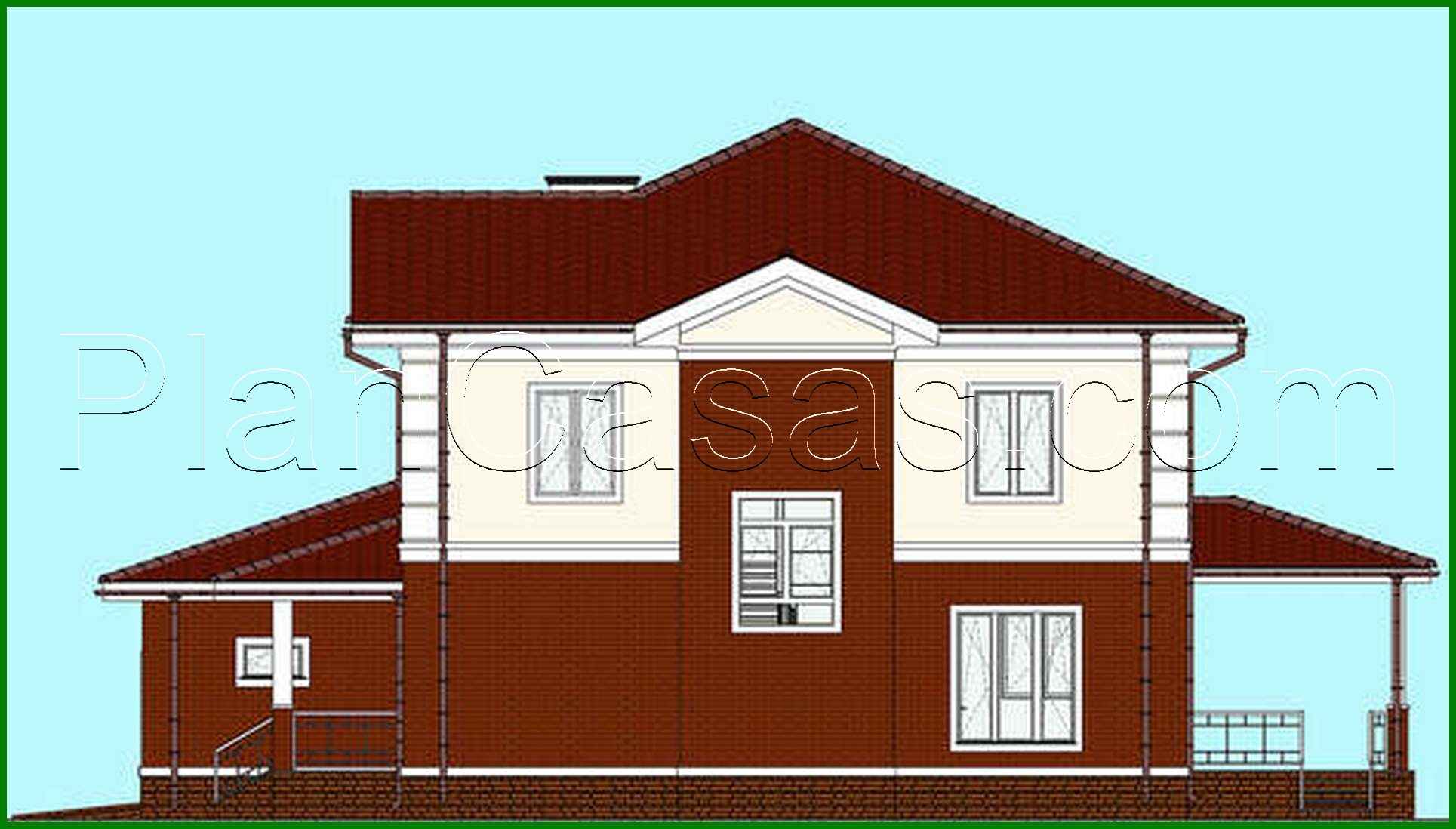 Visualization gallery - Plan of a two-story mansion with an area of 262 sq.m with a garage for two vehicles