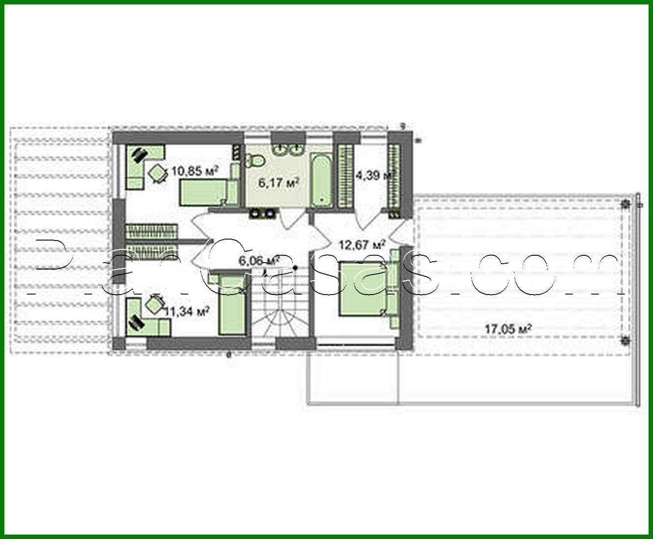 Visualization gallery - The project of a two-story cottage with an area of 173 square meters. m with open terraces on the first and second level