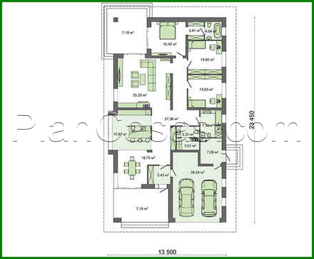 Visualization gallery - Attractive 3 bedroom one-story house project