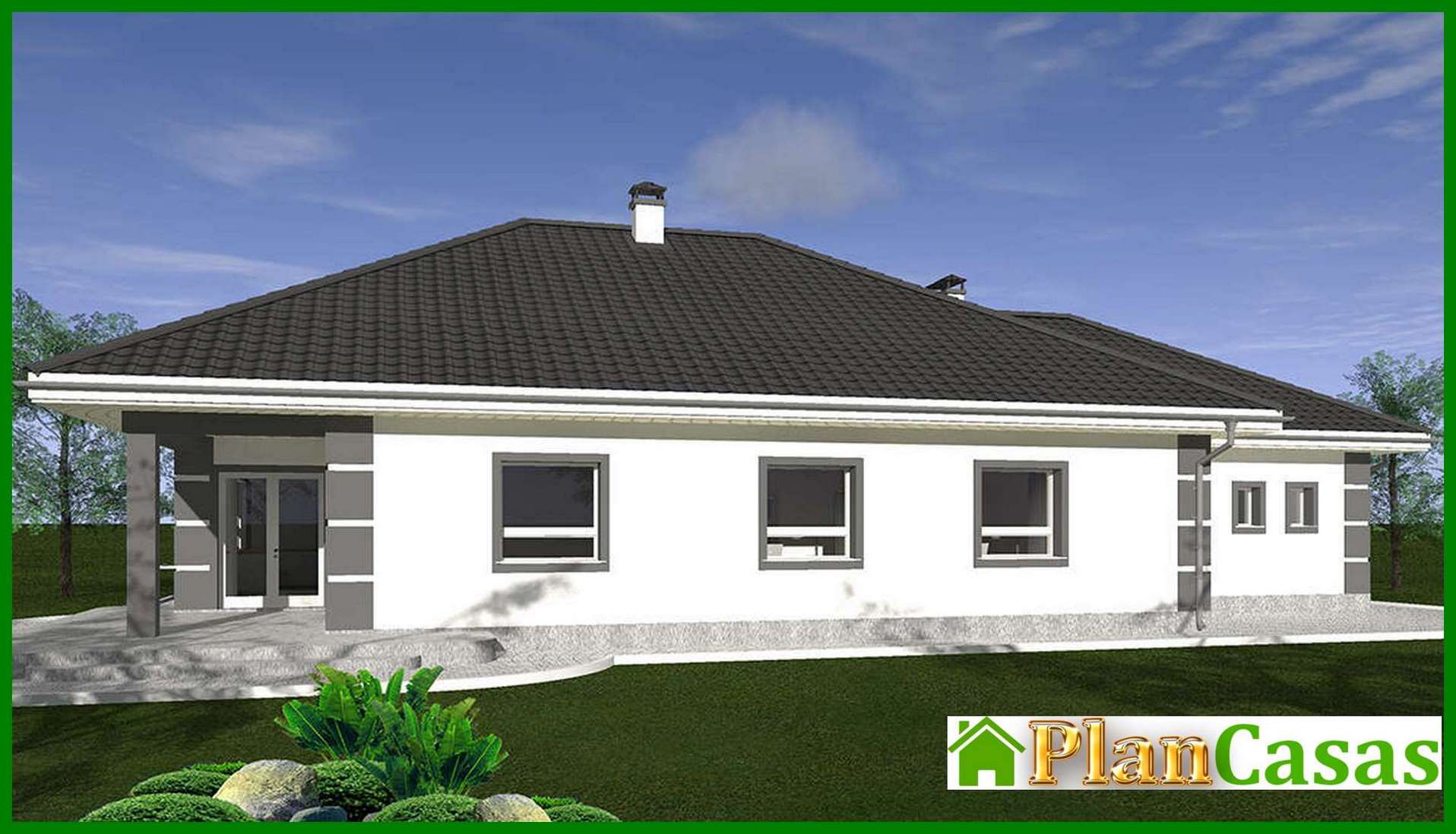 Visualization gallery - The project of a one-story cottage for 3 bedrooms with an area of 233 square meters. m