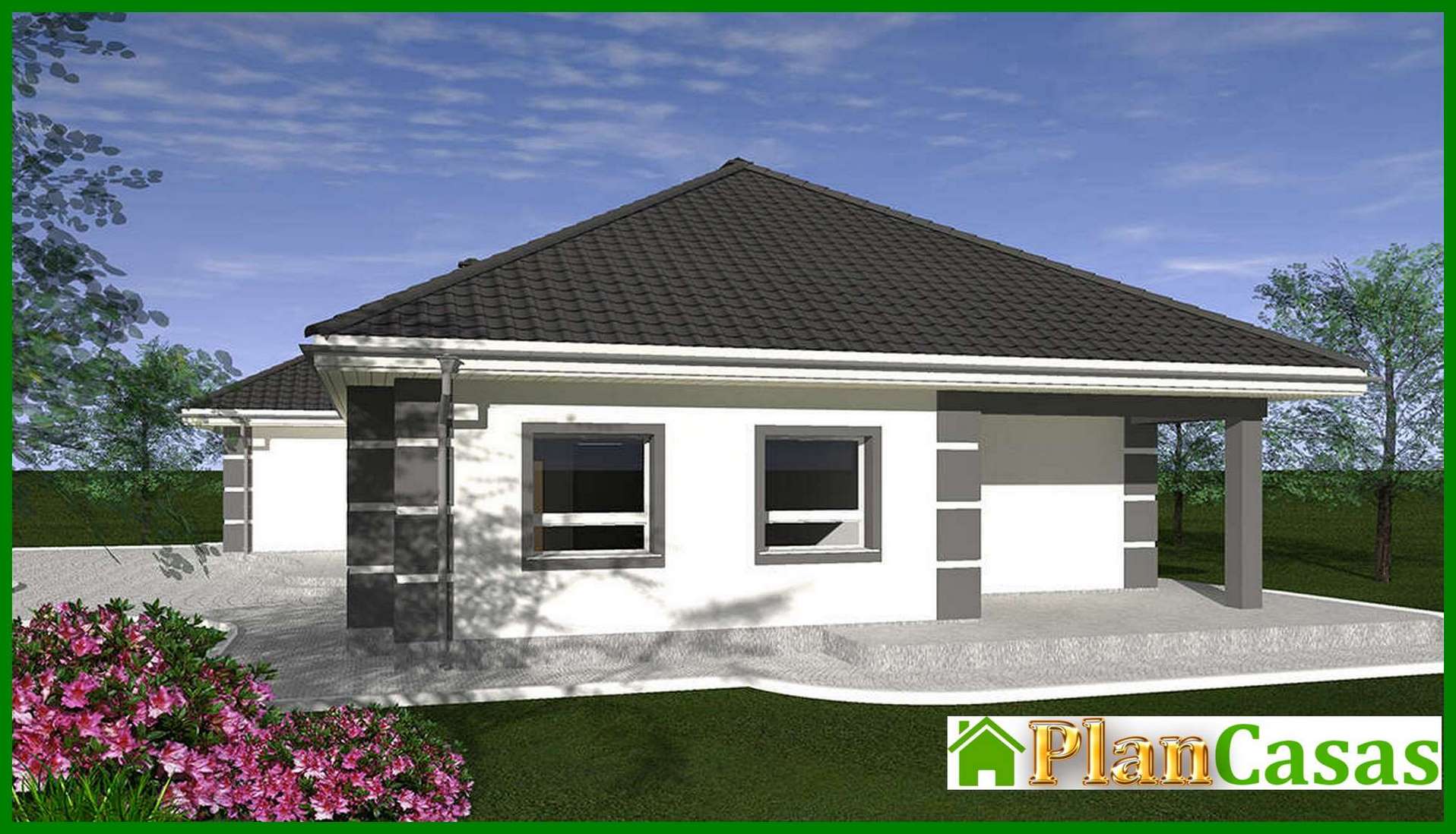 Visualization gallery - The project of a one-story cottage for 3 bedrooms with an area of 233 square meters. m