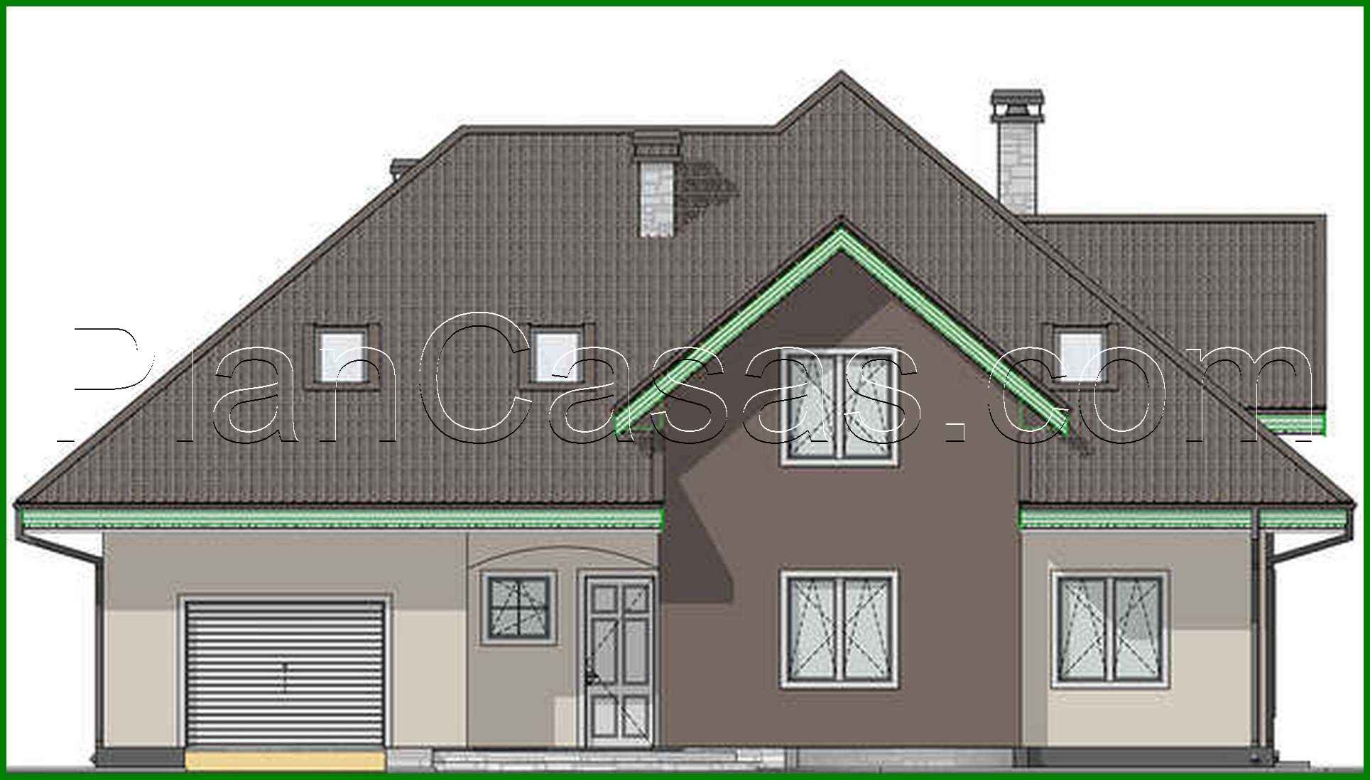 Visualization gallery - The project of a cottage with an attic and bay window with an area of 289 sq.m