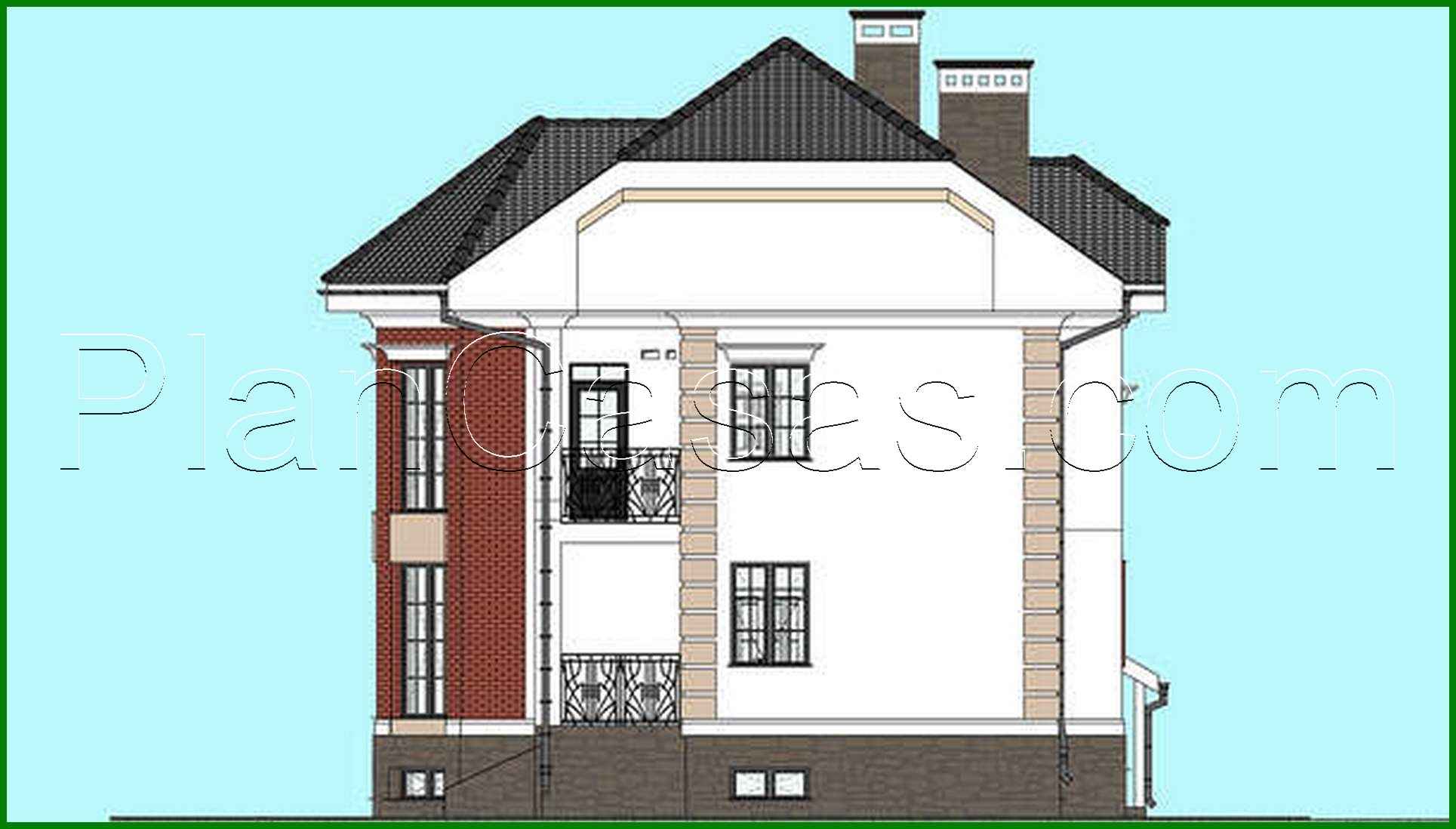 Visualization gallery - Plan of a beautiful two-story house with an area of 322 square meters. m with ground floor