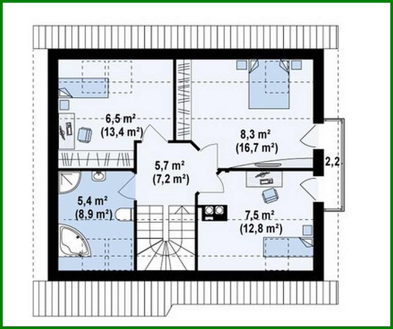Visualization gallery - The project of a cottage with a bay window in the dining room