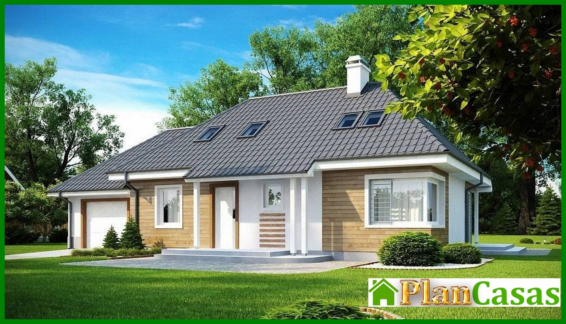 Visualization gallery - The project of a country cottage with a corner window in the kitchen