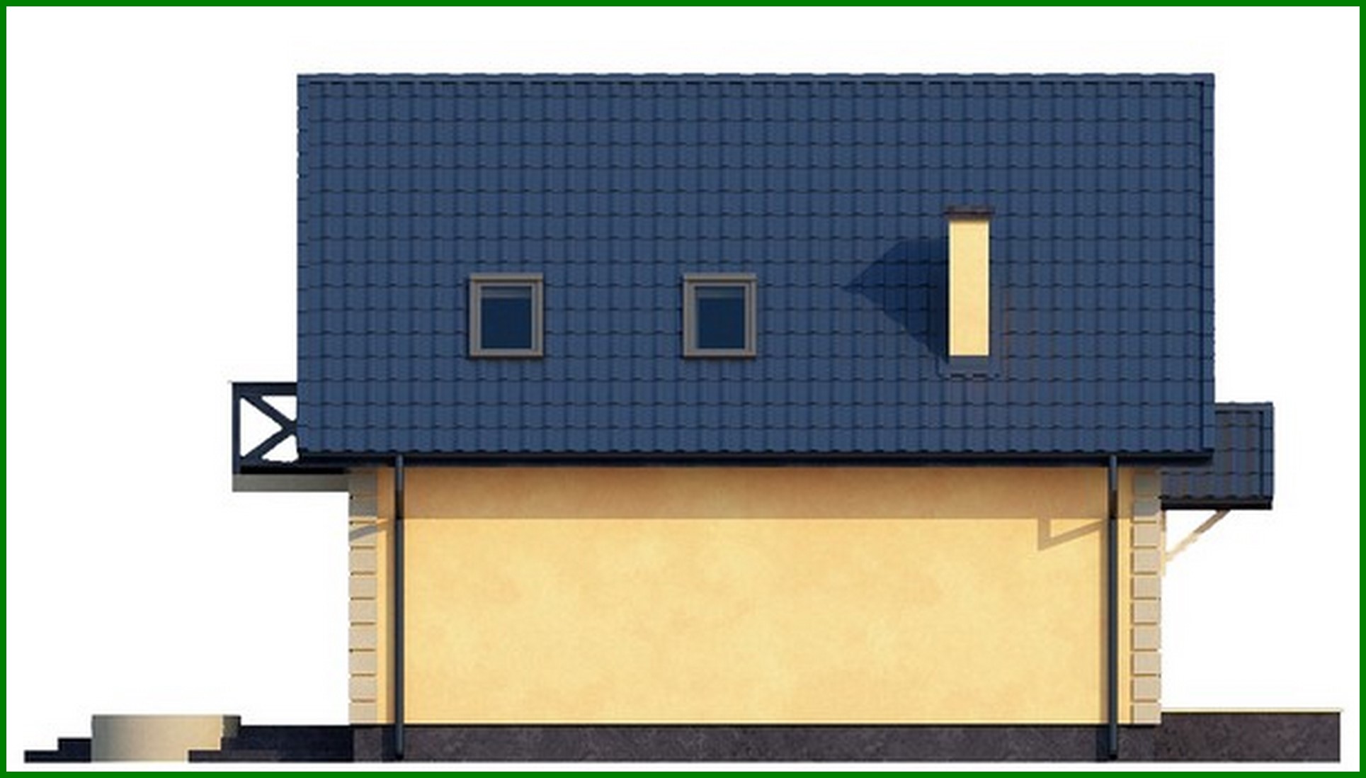 Visualization gallery - Project of a house with a loft in a traditional style