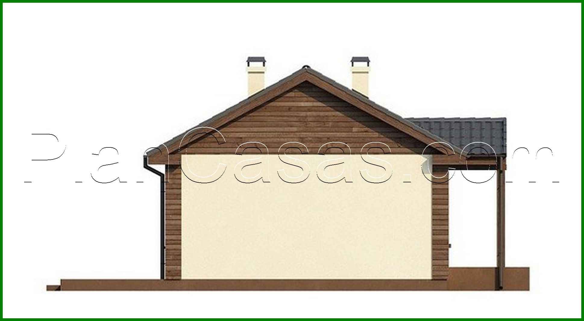 Visualization gallery - The project of a small one-story economical house with a gable roof