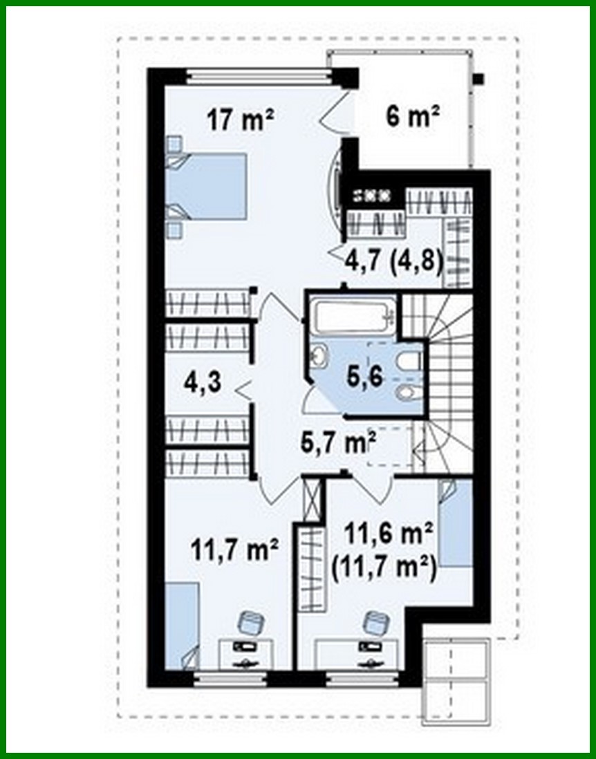 Visualization gallery - The project of a country energy-saving house for a narrow site