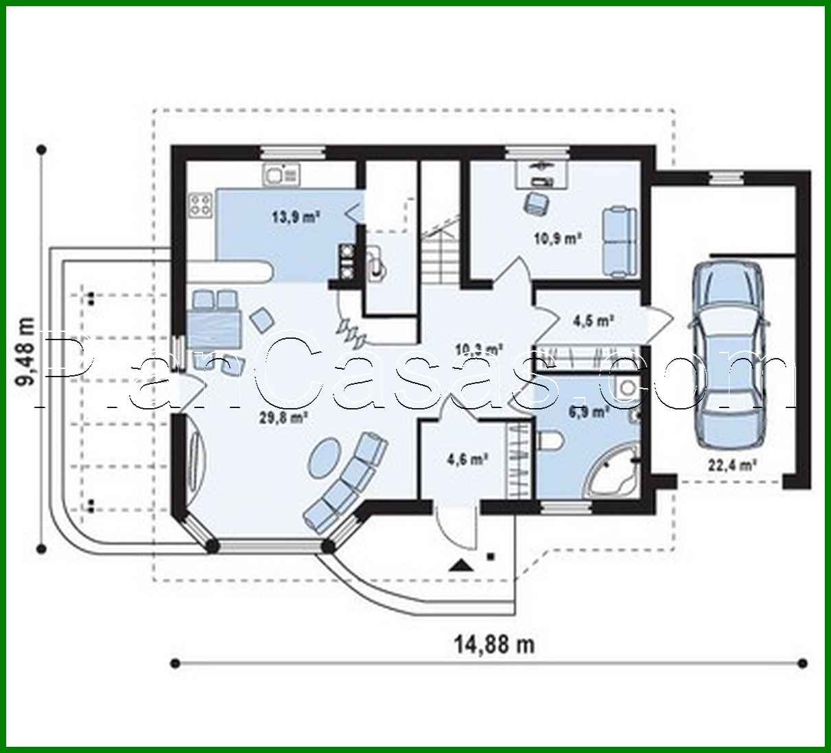 Visualization gallery - House project with living room, side terrace and extra bedroom