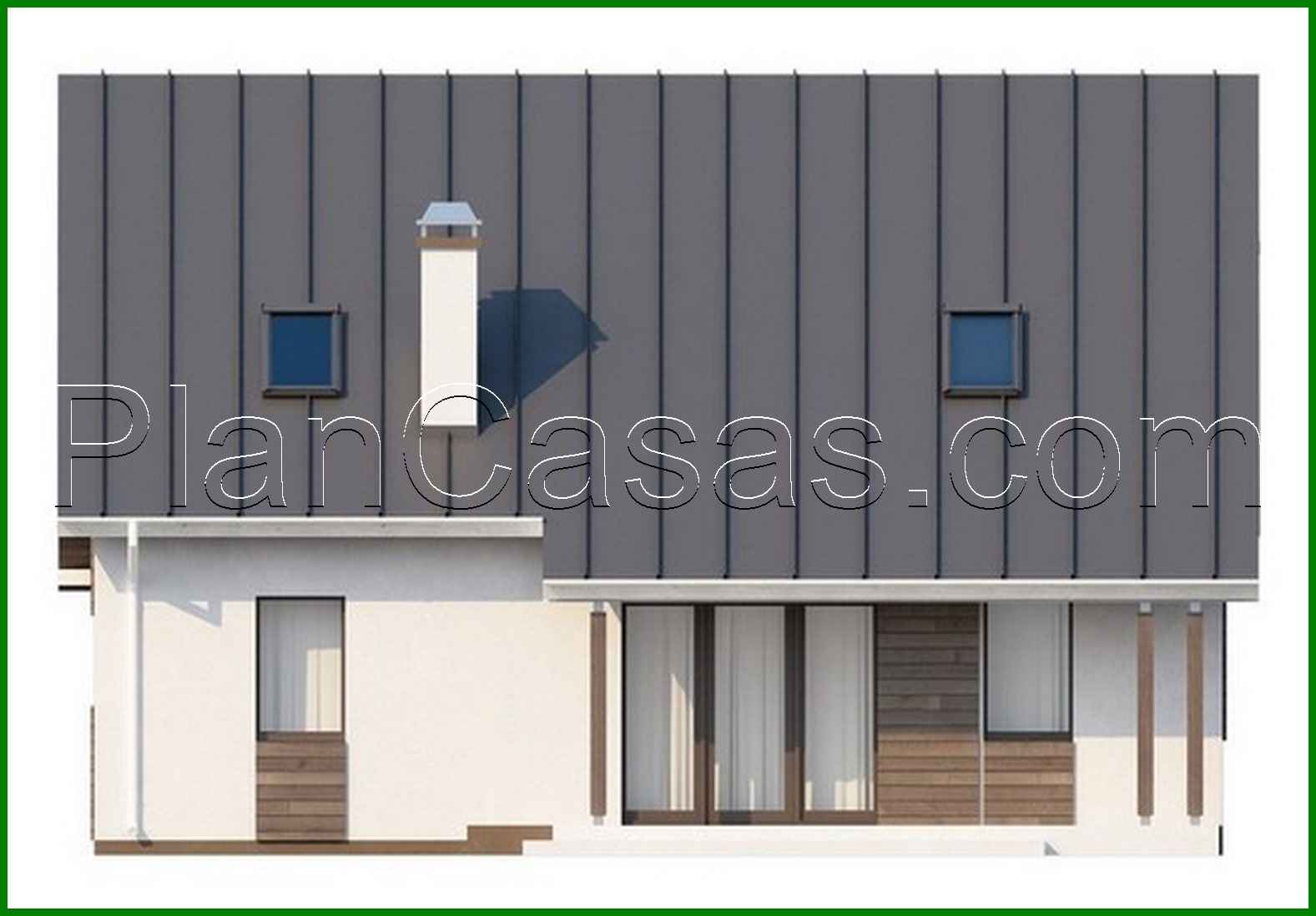 Visualization gallery - Project of a cute cottage with a built-in garage for one car