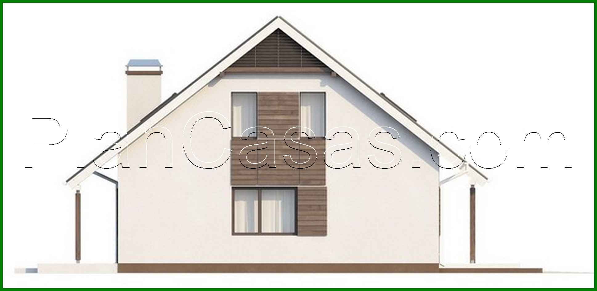 Visualization gallery - Project of a cute cottage with a built-in garage for one car