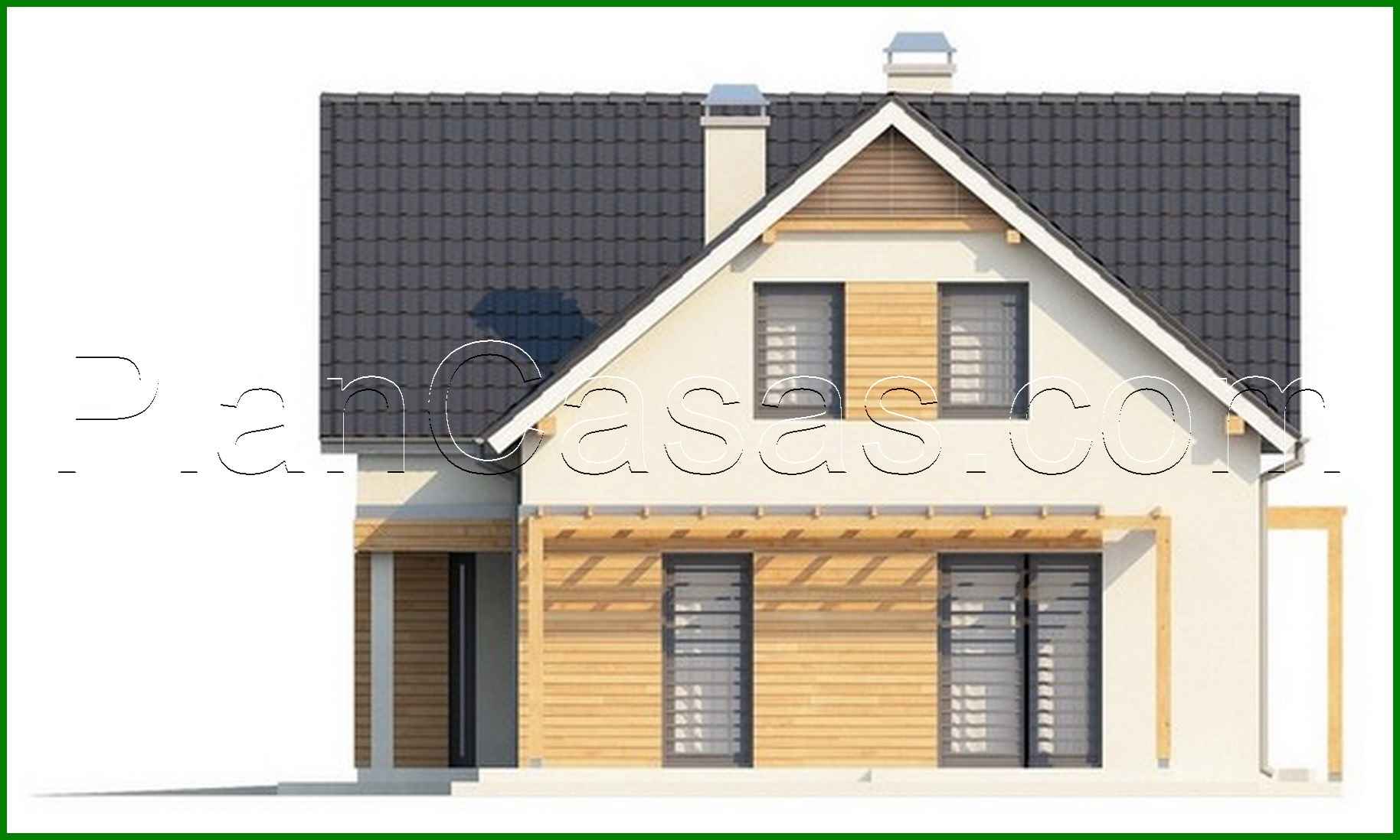 Visualization gallery - A project of a bright comfortable country cottage with an attic and a garage