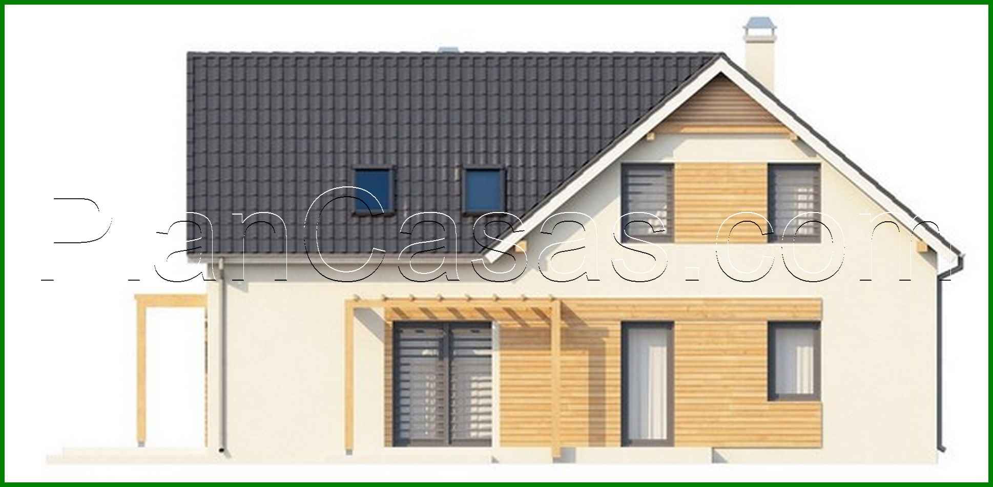 Visualization gallery - A project of a bright comfortable country cottage with an attic and a garage