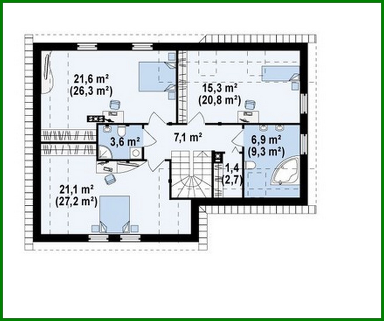 Visualization gallery - A project of a bright comfortable country cottage with an attic and a garage