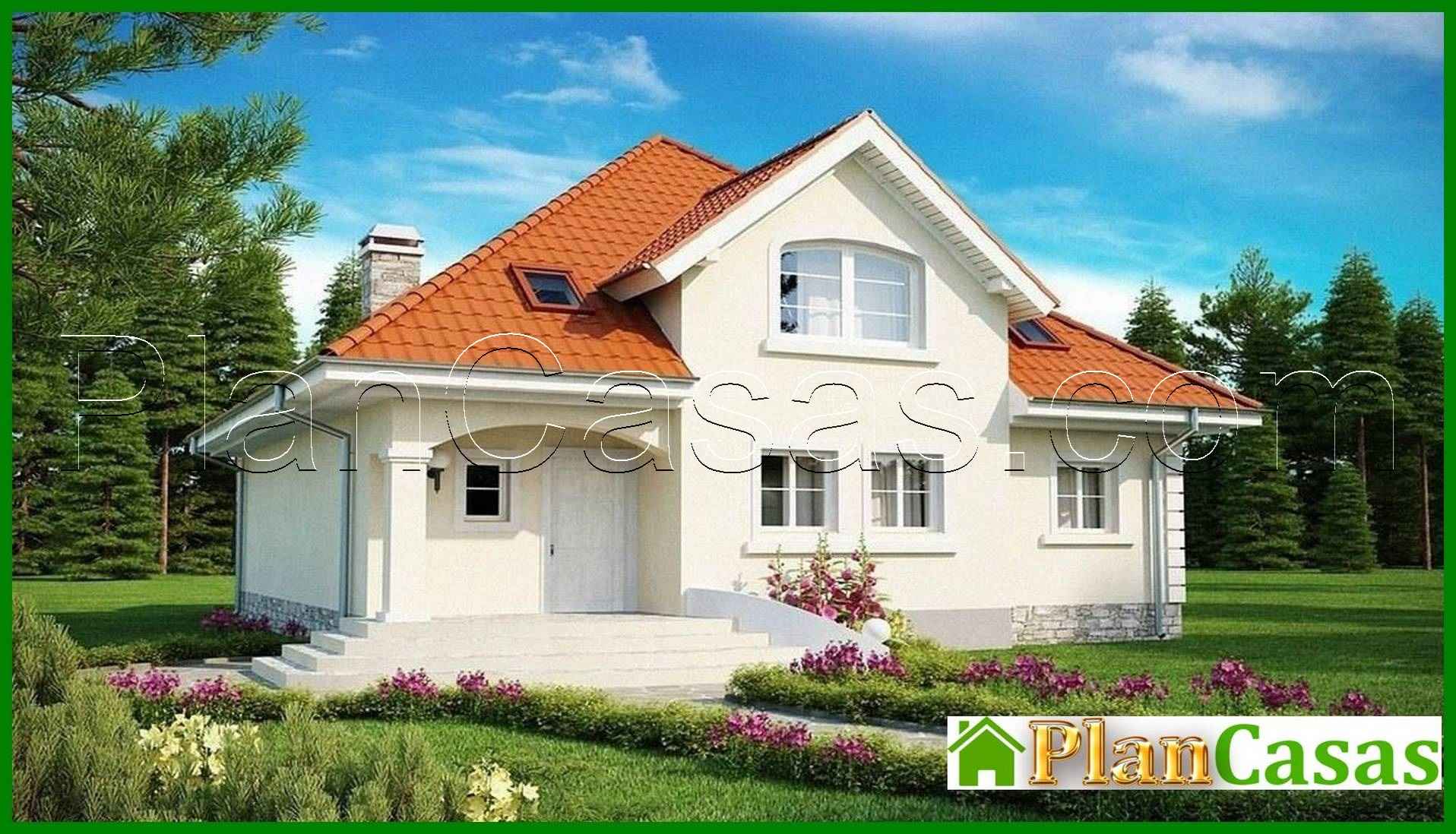 Cottage project with balconies house plan