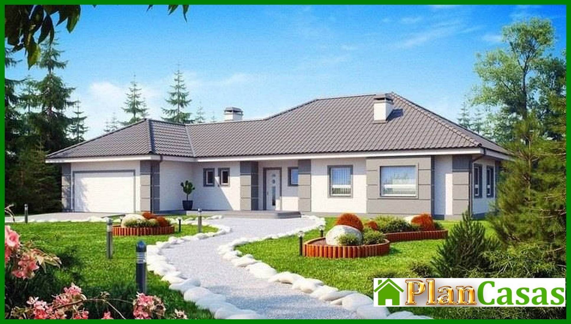 House project with a garage for two cars house plan
