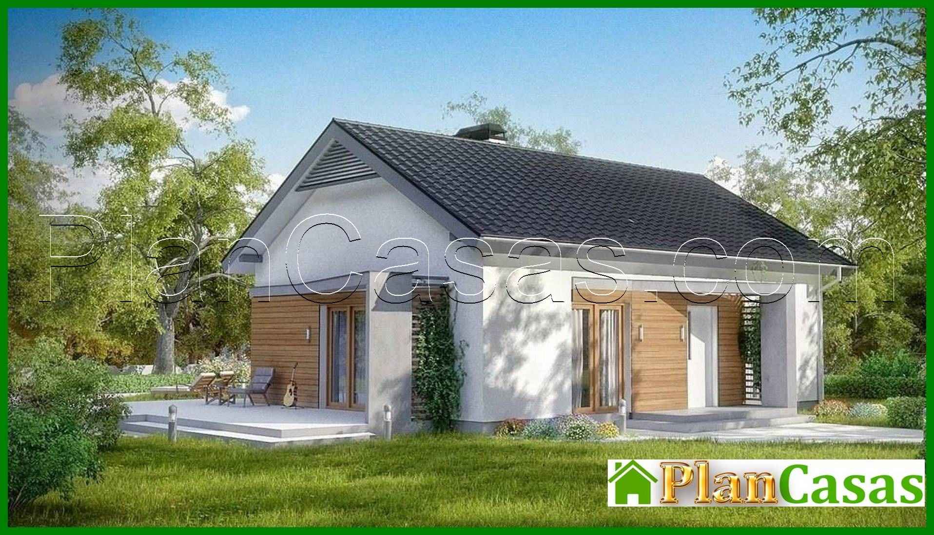 The project of a small cottage with an attic house plan