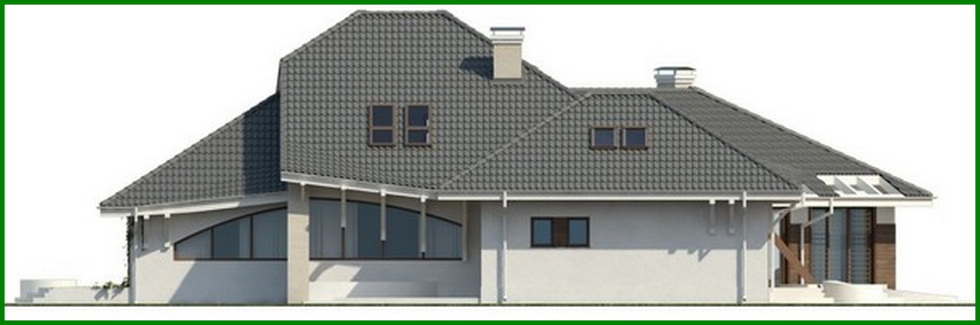 Visualization gallery - The project of a large original chic mansion with a garage for 2 cars