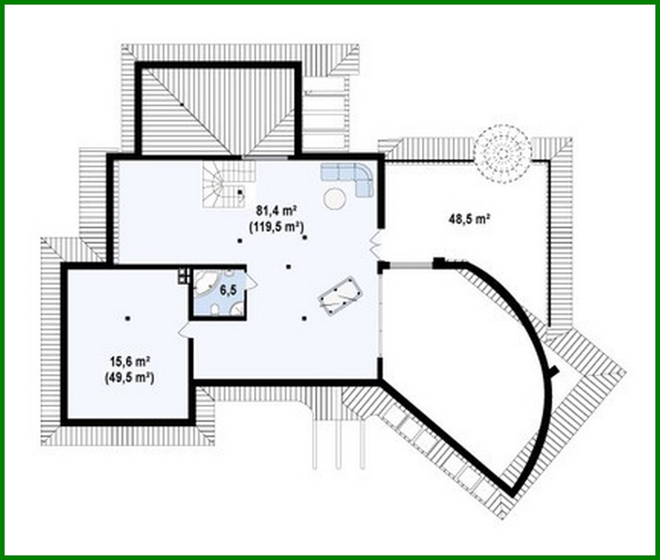 Visualization gallery - The project of a large original chic mansion with a garage for 2 cars