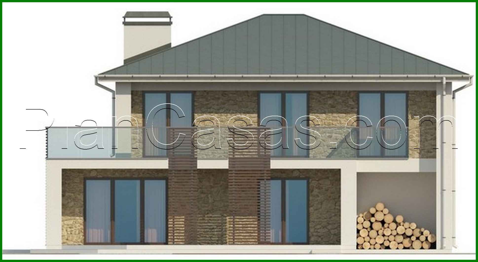 Visualization gallery - The project of a two-story house with large windows