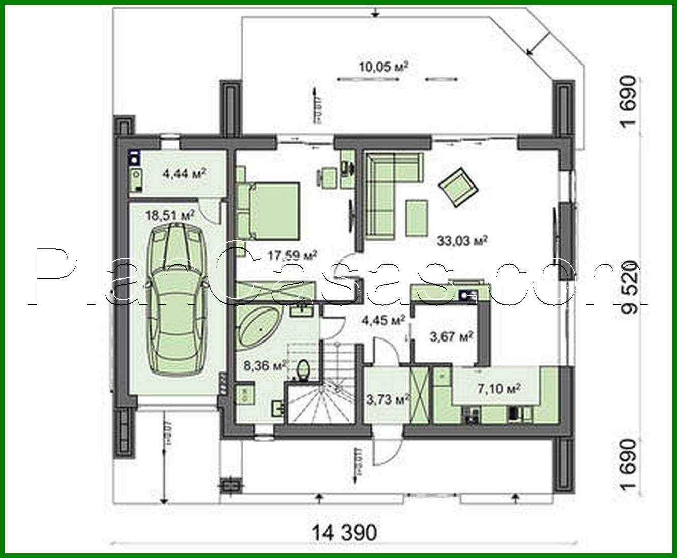 Visualization gallery - The project of a two-story house with large windows