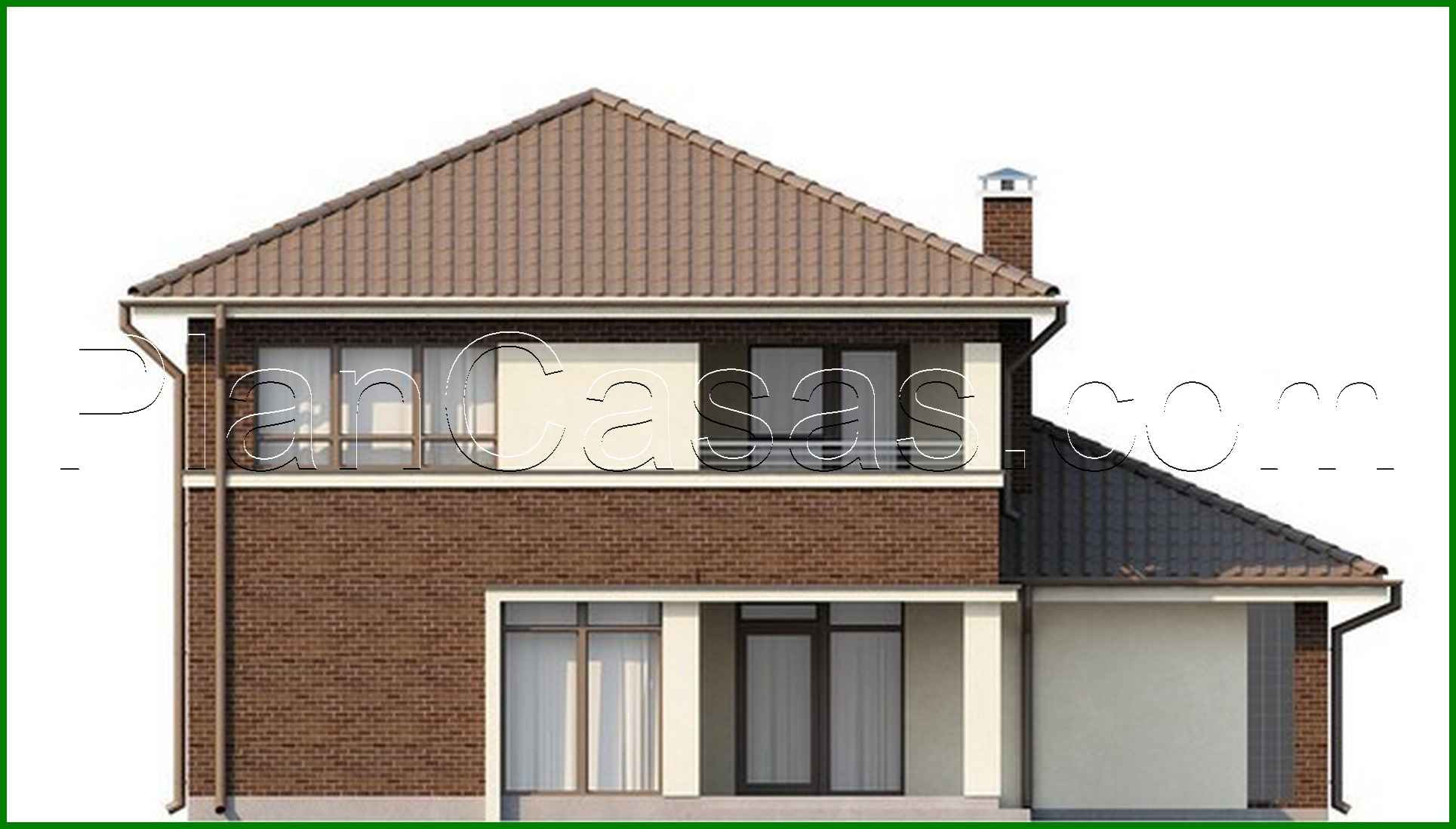 Visualization gallery - The project of a two-story house with a side garage