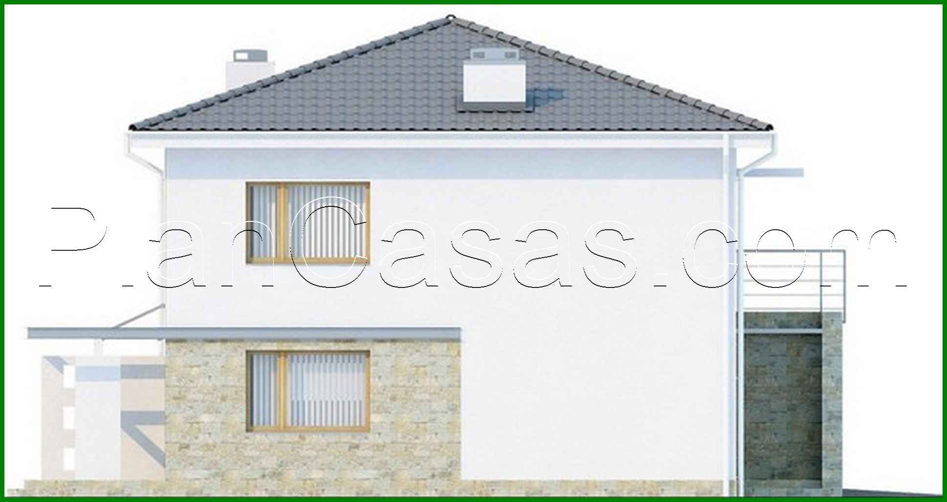 Visualization gallery - The project of a two-story cottage with a garage for one car