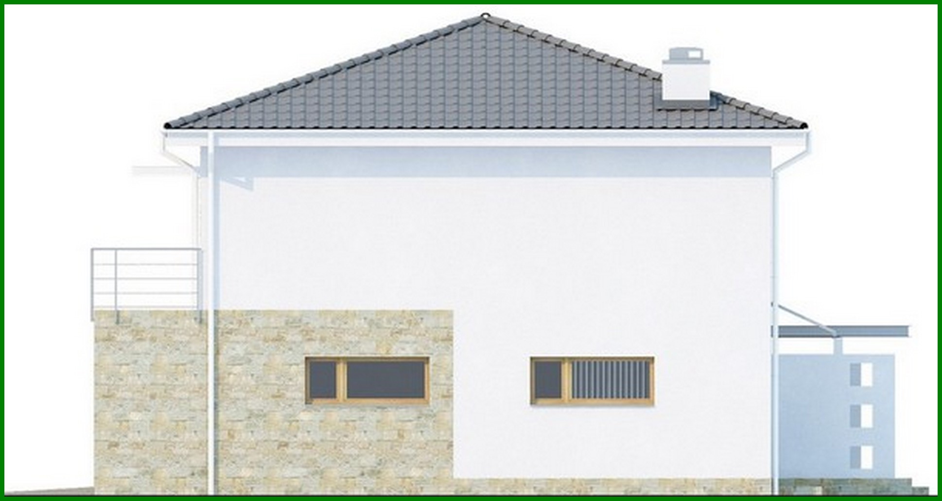 Visualization gallery - The project of a two-story cottage with a garage for one car