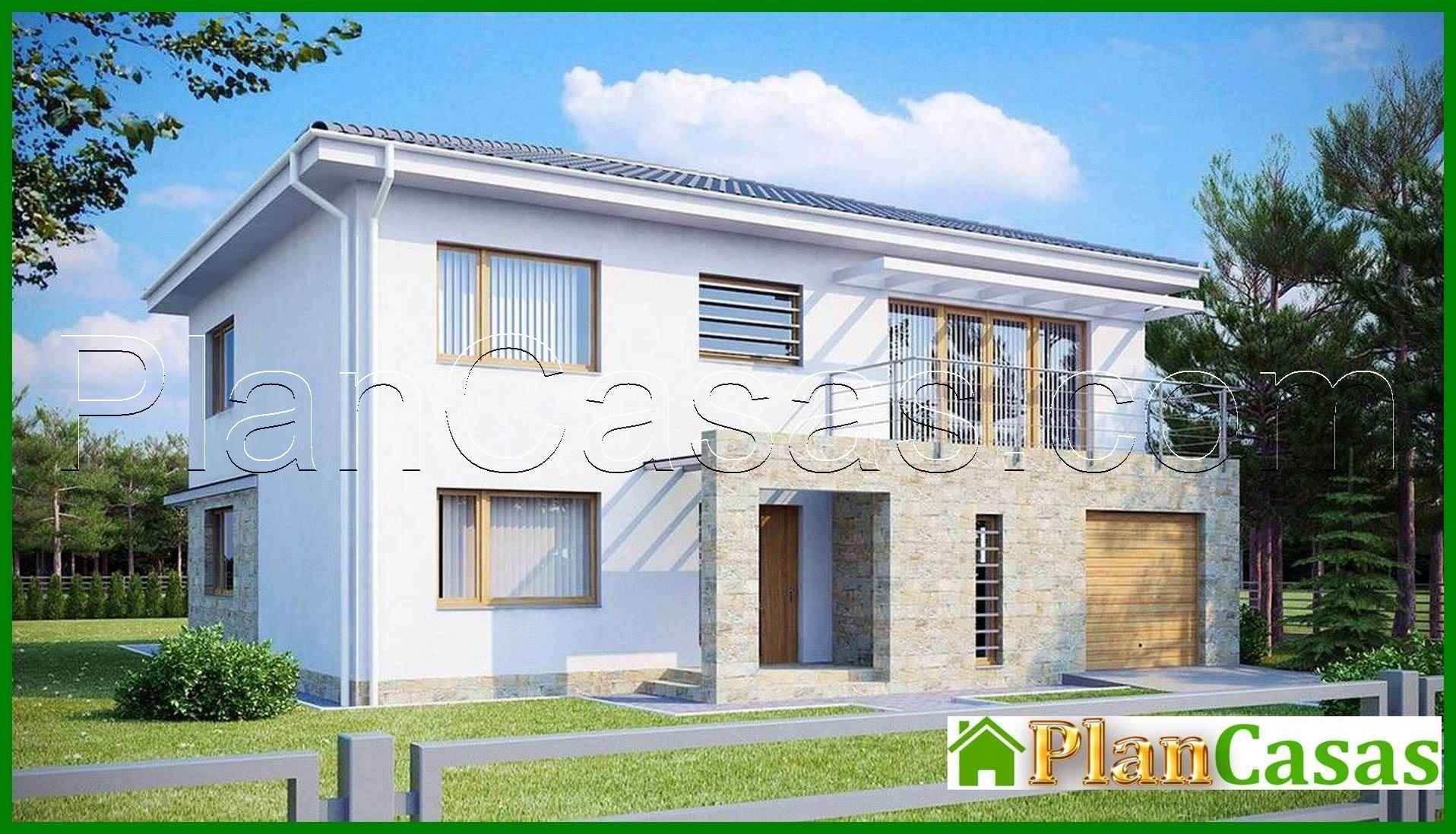 The project of a two-story cottage with a garage for one car house plan