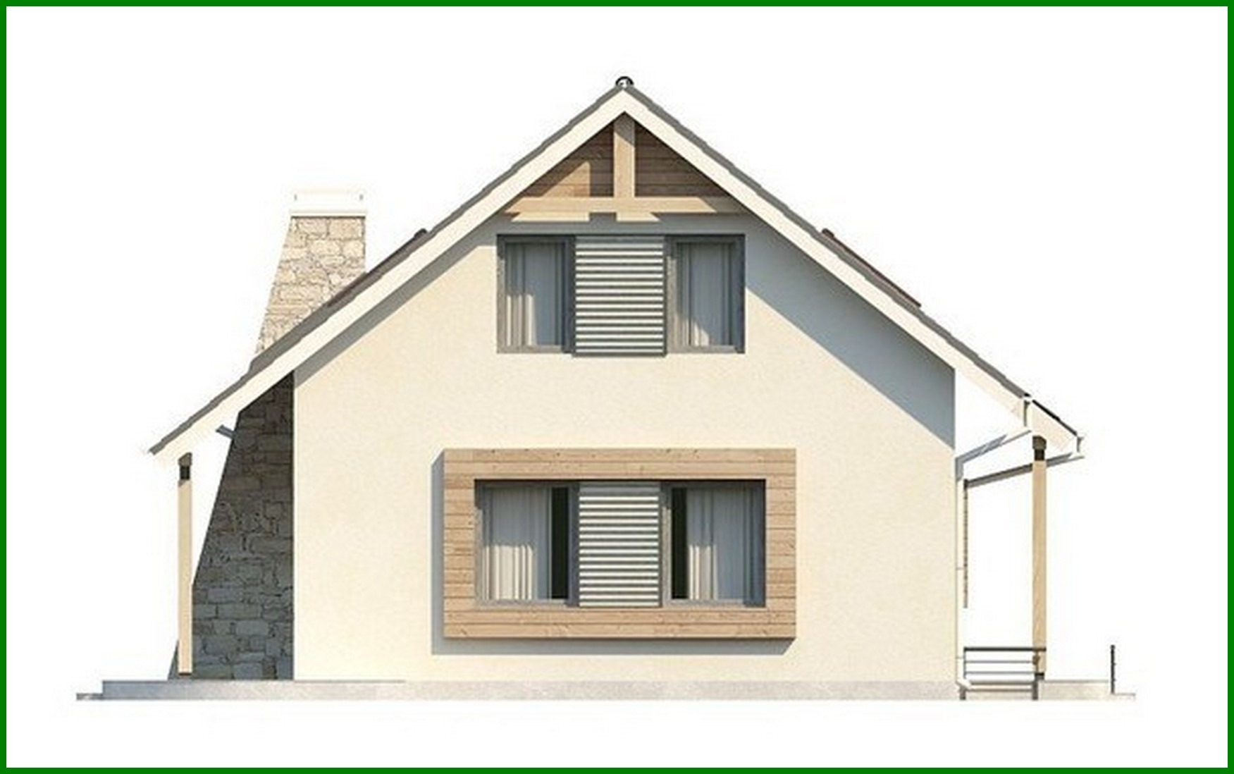 Visualization gallery - Project of a classic cottage with an office and a large bathroom