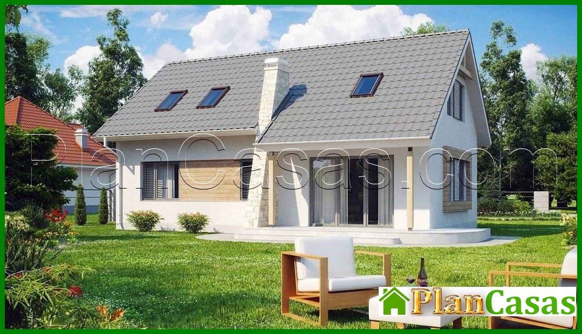 Project of a classic cottage with an office and a large bathroom house plan