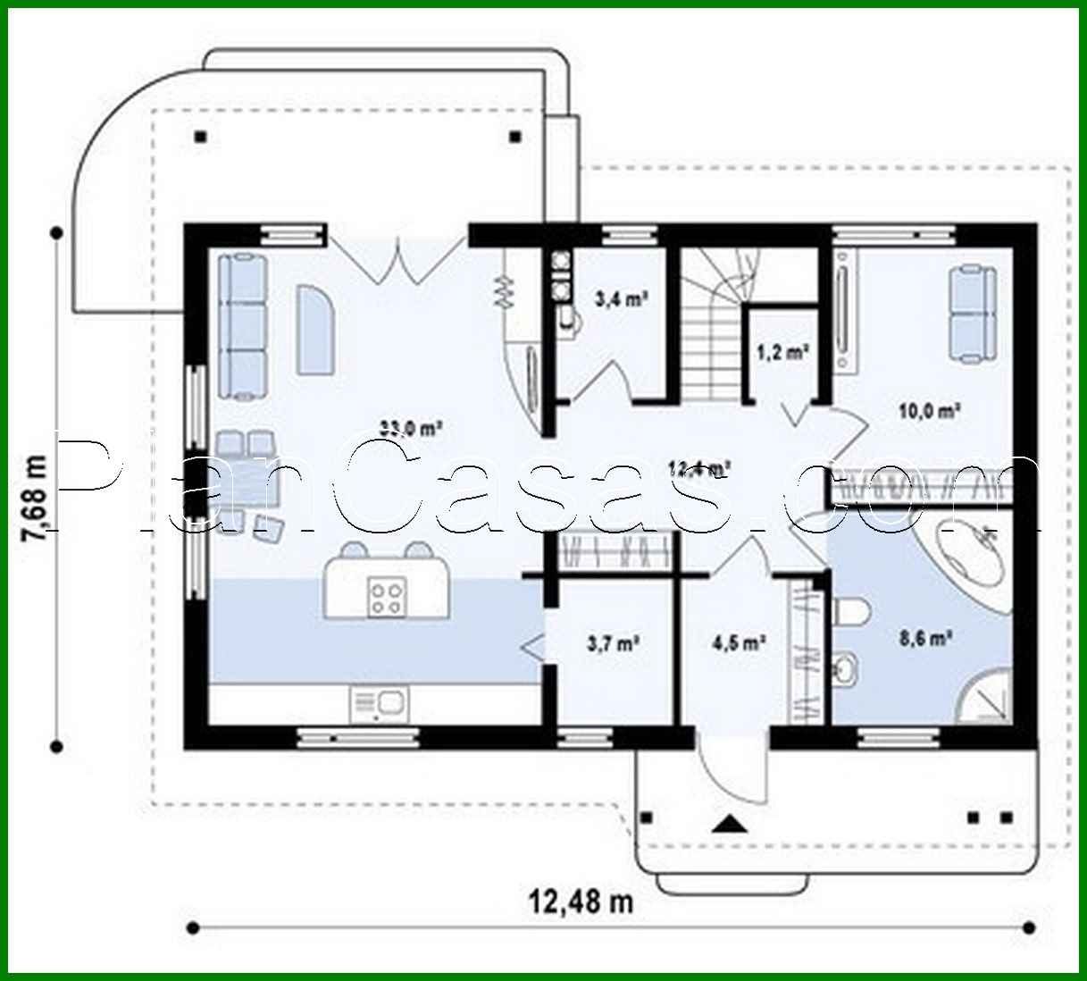 Visualization gallery - Project of a classic cottage with an office and a large bathroom