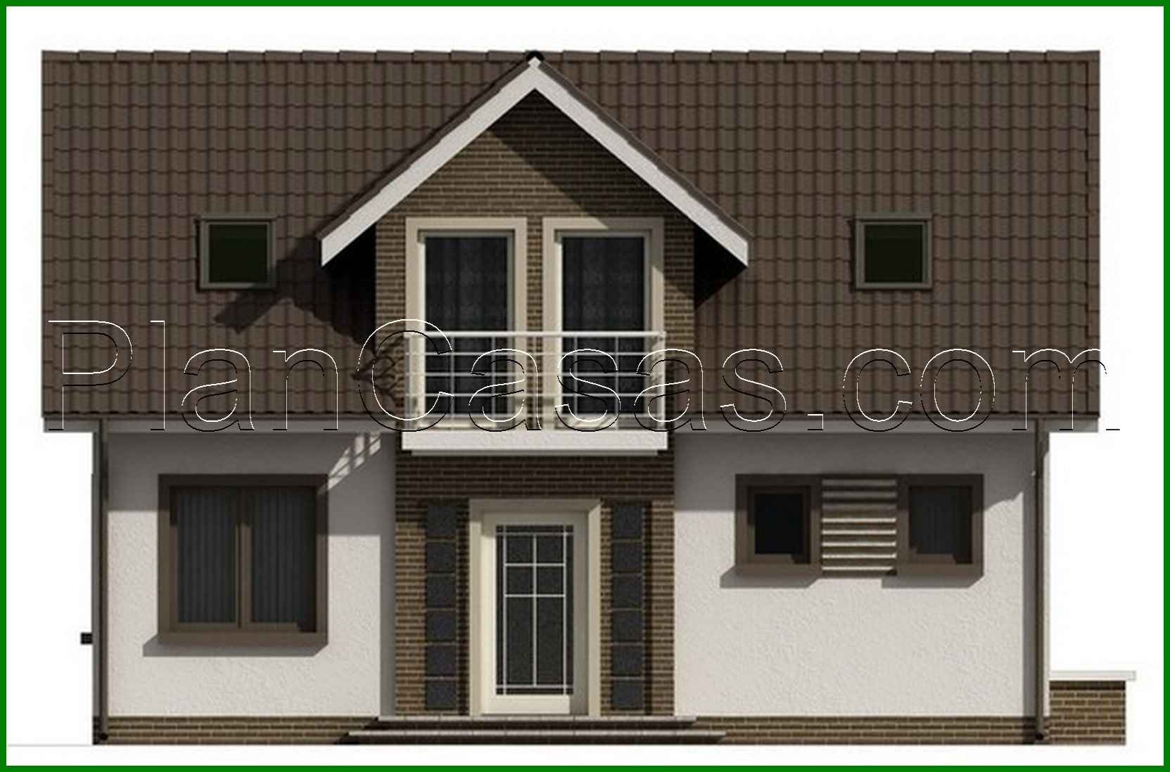 Visualization gallery - Simple house project with a balcony above the entrance