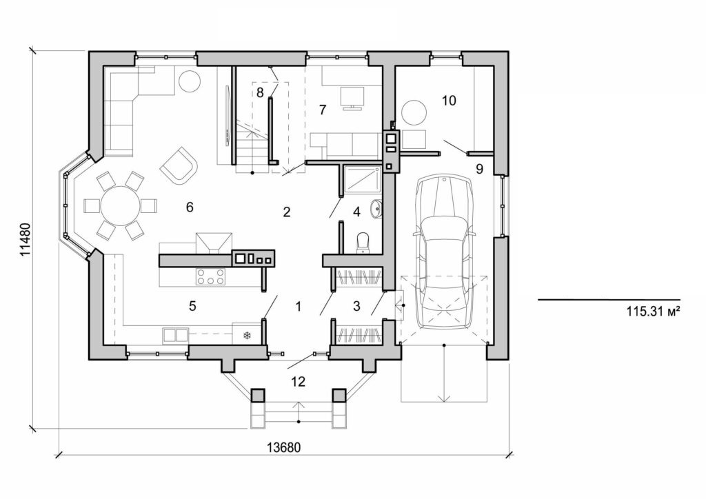 Visualization gallery - A house with attic