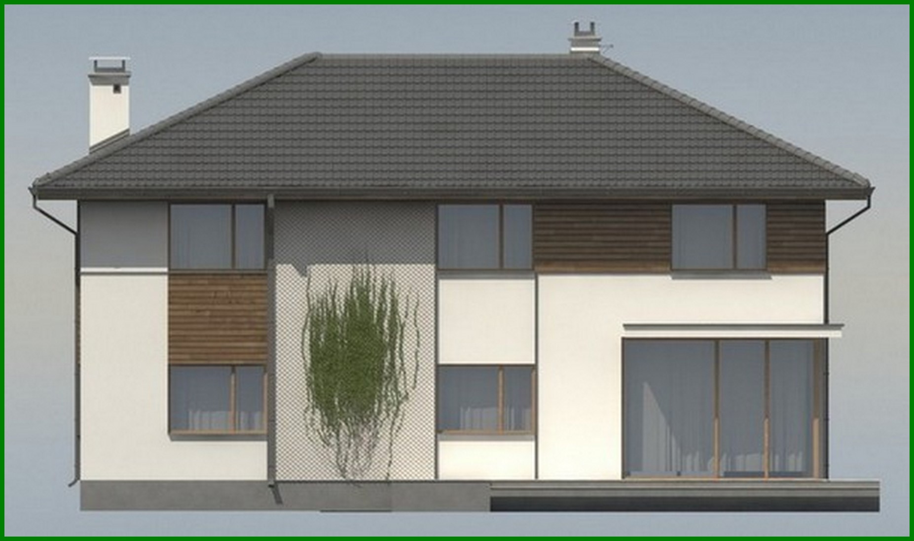 Visualization gallery - The project of a two-story cottage with additional bedrooms