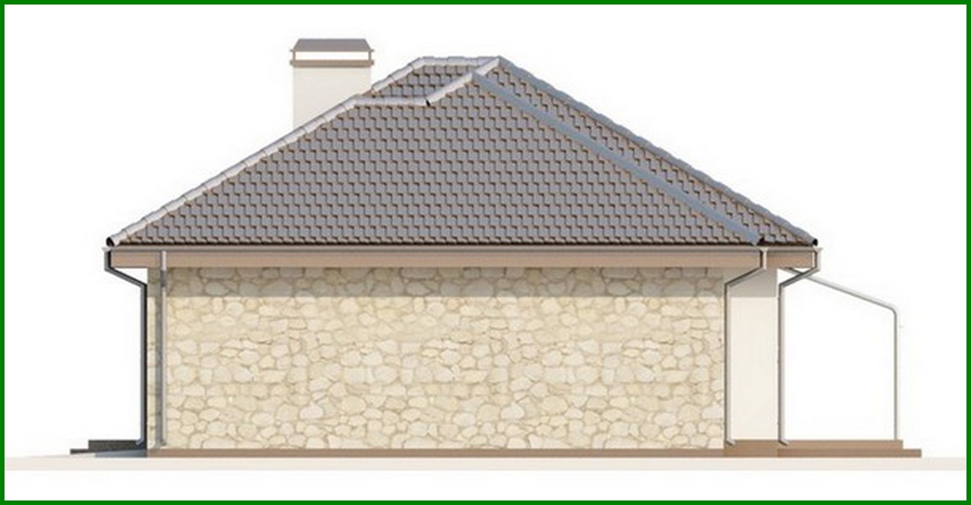 Visualization gallery - The project of a one-story cottage with a garage for two cars and utility room