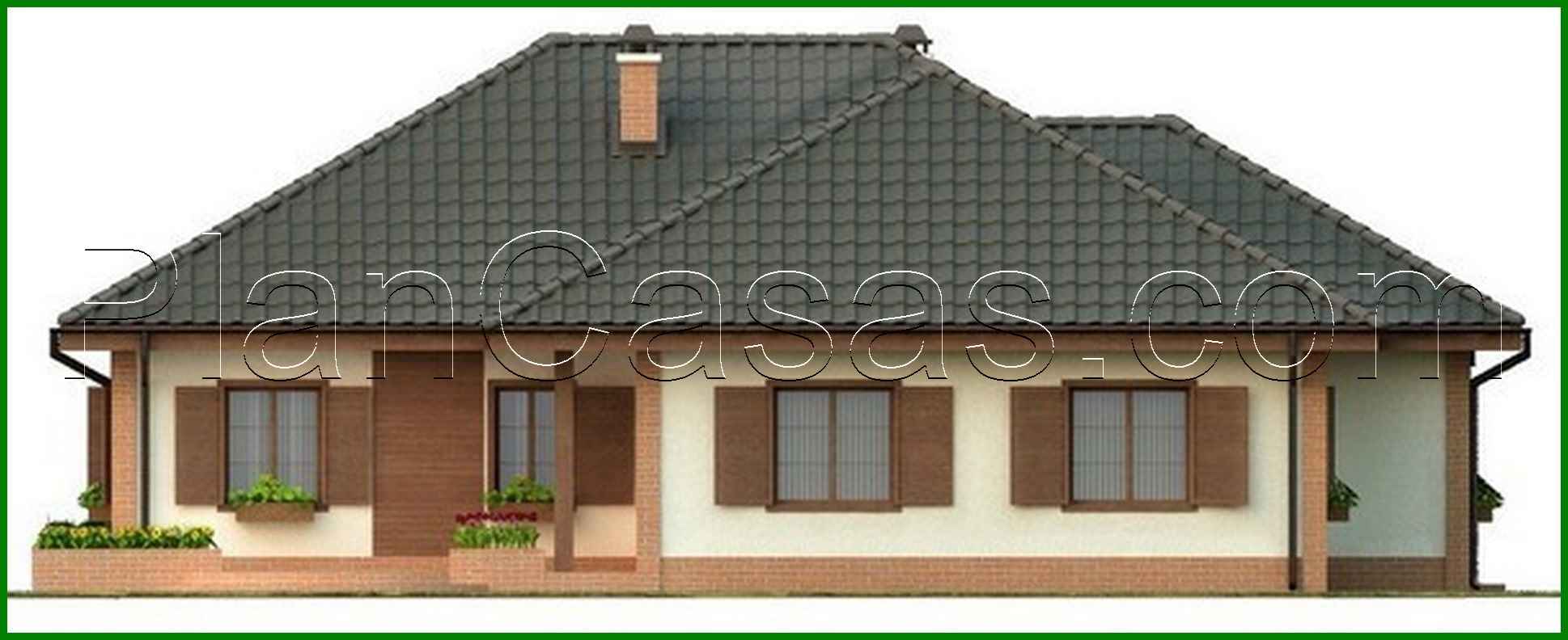 Visualization gallery - Spacious one-story cottage with a garage for two cars