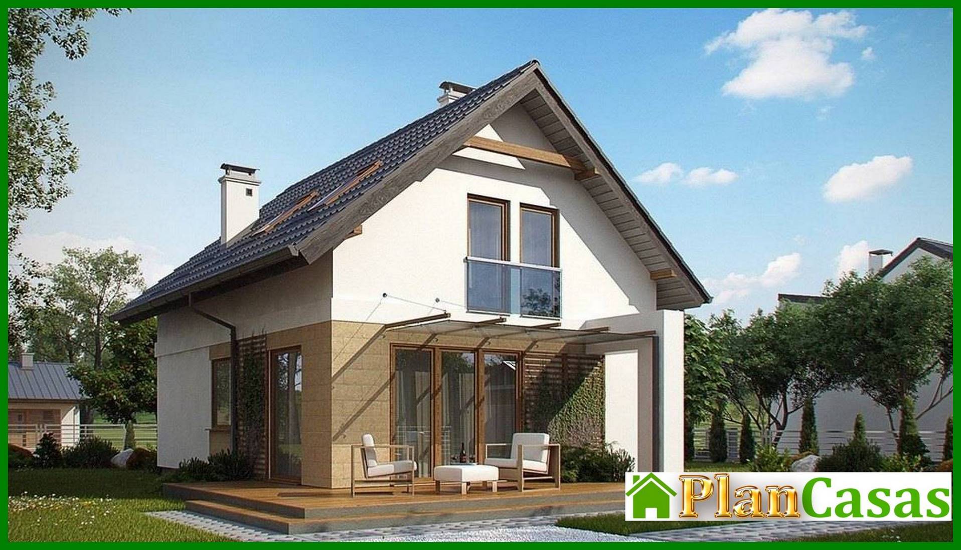 Visualization gallery - A project of a small cottage for a narrow plot